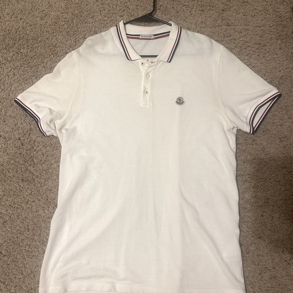 White Moncler Collared Shirt